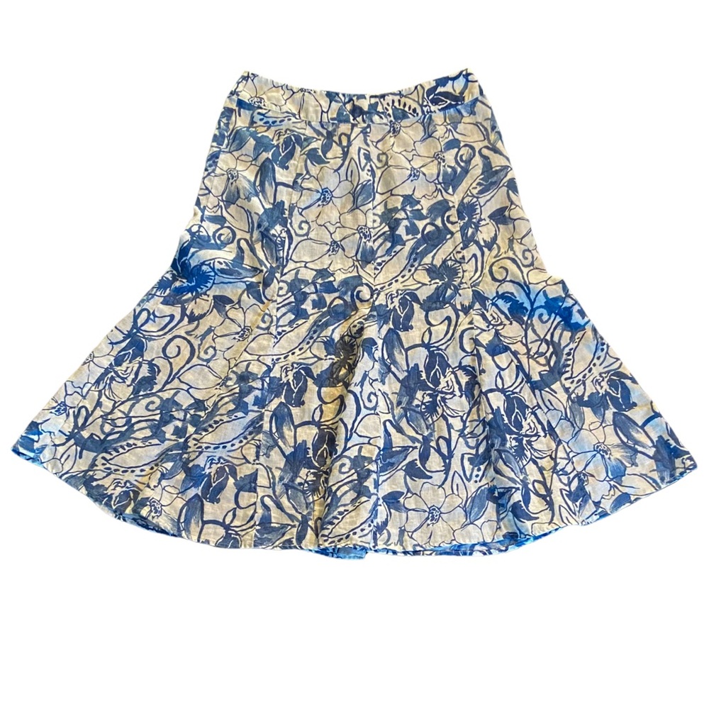 Linen floral trumpet skirt . Petit size 2